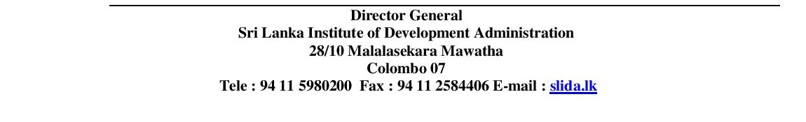 Driver - Sri Lanka Institute of Development Administration (SLIDA)